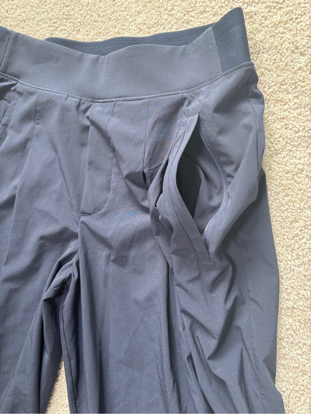Athleta Brooklyn Heights High Rise Pleated Wide Leg Pant Navy Size 0 - Picture 8 of 11